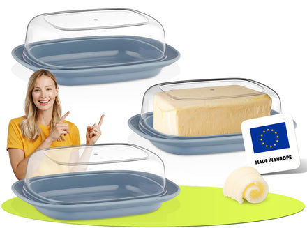 Butterdose mit Deckel Kunststoff - 3 set