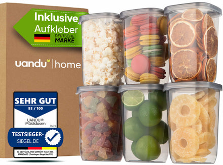 6x1200 ml - Vorratsdosen mit Deckel
