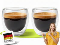 doppelwandige Espressotassen Glas Set 80ml