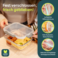 uandu Frischhaltedosen Glas mit Deckel - Mini Set