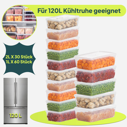 120L Gefrierbox Set 90St ( je 60x1L & 30x2L) für 120L Gefrierschrank