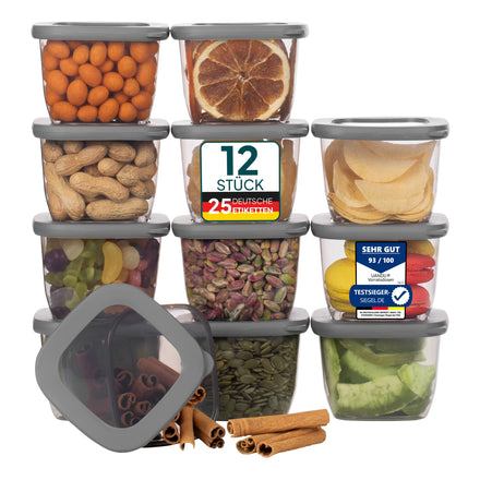 12x550 ml - Vorratsdosen mit Deckel
