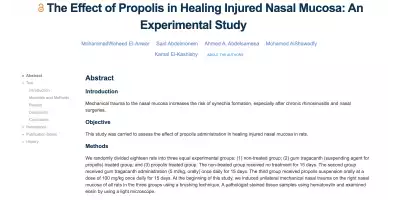 The Effect of Propolis on Nasal Mucosa
